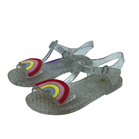 Old Navy Kids Glitter Jelly Sandals With Rainbow Design Toddler Size 7 - Picture 2 of 6
